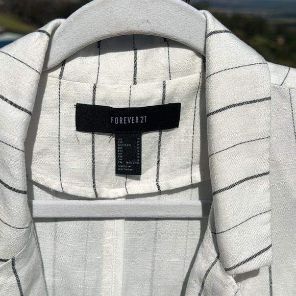 Forever 21 Striped Linen Blazzer Costal Small - Picture 5 of 5